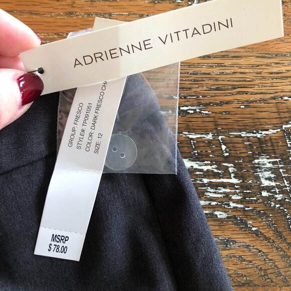 Adrienne Vittadini Women's Single Front Ruffle Gray Skirt Sz 12 - Picture 5 of 14